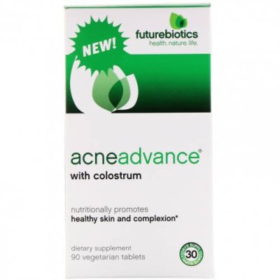 FutureBiotics, Acne Advance with Colostrum, 90 Vegetarain Tablets / Препараты для волос, кожи и ногтей | Аптека | V4.Ru: Маркетплейс