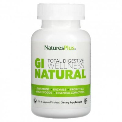 NaturesPlus, Total Digestive Wellness, GI Natural, комплекс для пищеварительной системы, 90 двухслойных таблеток / Пищеварительные ферменты | Аптека | V4.Ru: Маркетплейс