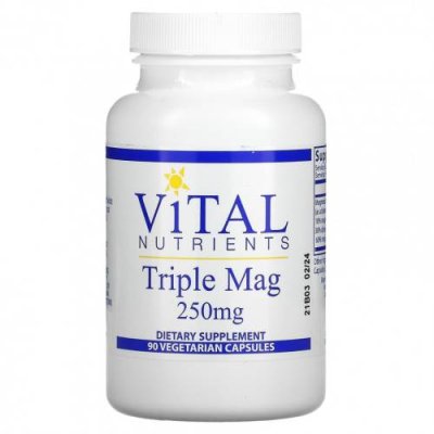 Vital Nutrients, Triple Mag, 250 мг, 90 вегетарианских капсул / Магний | Аптека | V4.Ru: Маркетплейс