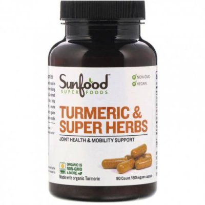 Sunfood, Turmeric & Super Herbs, 601 mg, 90 Count / Куркума и куркумин | Аптека | V4.Ru: Маркетплейс