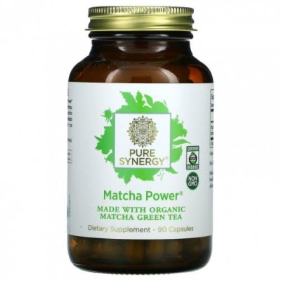 Pure Synergy, Organic Matcha Power, 90 Veggie Caps / Экстракт зеленого чая | Аптека | V4.Ru: Маркетплейс