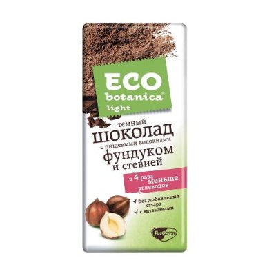 Шоколад Eco-botanica Light с фундуком и стевией, 90 гр. Шоколад Eco / Продукты питания | V4.Market