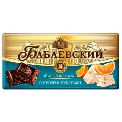 Шоколад Бабаевский темный с фундуком и изюмом,  90 гр. Темный шоколад / Продукты питания | V4.Market