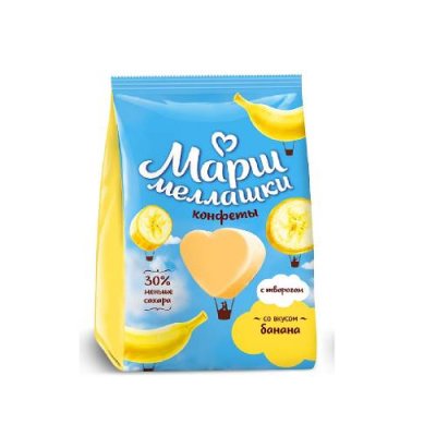 Конфеты Маршмеллашки со вкусом банана, Рот Фронт, 140 гр. Мармелад / Продукты питания | V4.Market