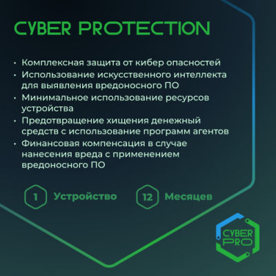 Цифровой продукт Киберзащита ЮниСейф КиберПро 12 месяцев Цифровые продукты / Электроника | V4.Market