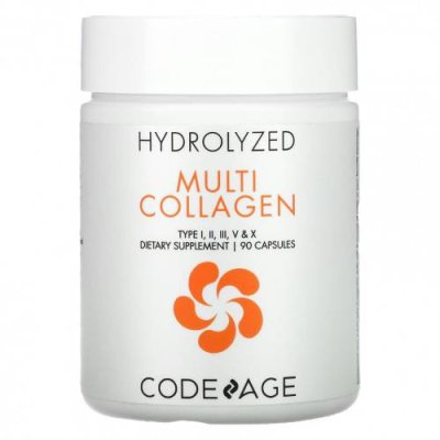 Codeage, Hydrolyzed, мультиколлаген, 90 капсул / Коллаген, добавки | Аптека | V4.Ru: Маркетплейс