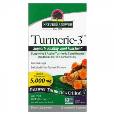 Nature's Answer, Turmeric-3, 5,000 mg, 90 Vegetarian Capsules / Куркума и куркумин | Аптека | V4.Ru: Маркетплейс