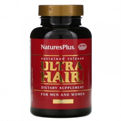 NaturesPlus, Ultra Hair, для мужчин и женщин, 90 таблеток / Препараты для волос, кожи и ногтей | Аптека | V4.Ru: Маркетплейс