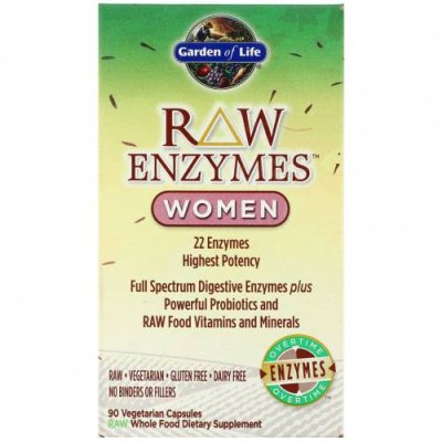 Garden of Life, Ферменты RAW Enzymes для женщин, 90 вегетарианских капсул / Пищеварительные ферменты | Аптека | V4.Ru: Маркетплейс