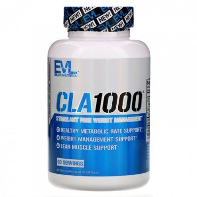 EVLution Nutrition, CLA1000, добавка для коррекции веса без стимуляторов, 90 капсул / КЛК (конъюгированная линолевая кислота) | Аптека | V4.Ru: Маркетплейс