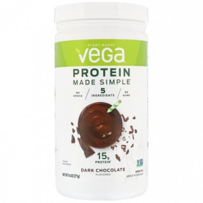 Vega, Protein Made Simple, протеин, черный шоколад, 271 г (9,6 унции) / Горох | Аптека | V4.Ru: Маркетплейс