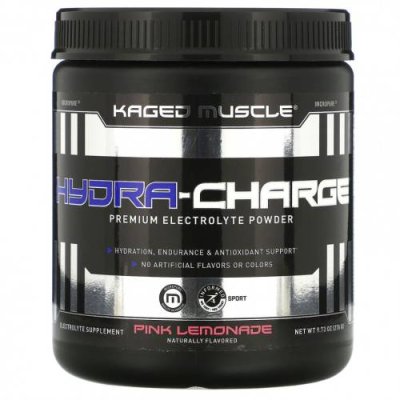 Kaged Muscle, Hydra-Charge, порошок электролита премиального качества, розовый лимонад, 276 г (9,73 унции) / Гидратация и электролиты | Аптека | V4.Ru: Маркетплейс