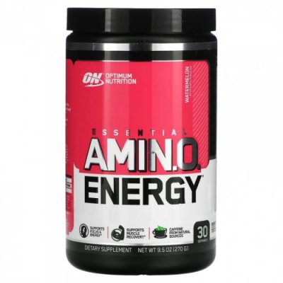 Optimum Nutrition, ESSENTIAL AMIN.O. ENERGY, арбуз, 270 г (9,5 унции) / Смеси аминокислот | Аптека | V4.Ru: Маркетплейс