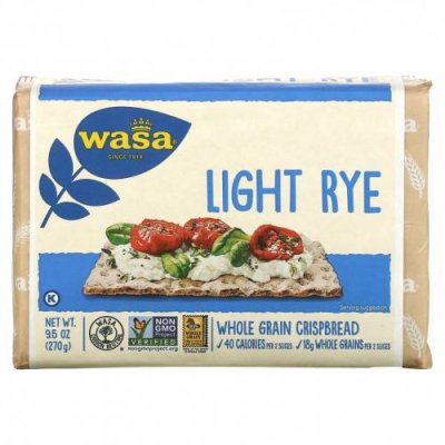 Wasa Flatbread, цельнозерновые хрустящие хлебцы, светлая рожь, 270 г (9,5 унции) / Хлеб и лепешки | Аптека | V4.Ru: Маркетплейс