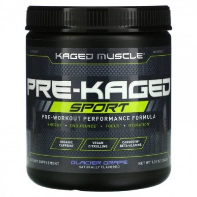 Kaged Muscle, PRE-KAGED Sport, предтренировочная формула, ледниковый виноград, 264 г (9,31 унции) / Кофеин | Аптека | V4.Ru: Маркетплейс