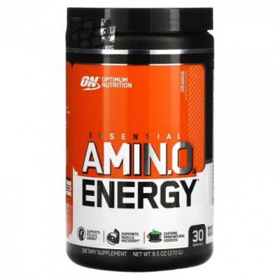 Optimum Nutrition, ESSENTIAL AMIN.O. ENERGY, охладитель с апельсином, 270 г (9,5 унции) / Смеси аминокислот | Аптека | V4.Ru: Маркетплейс