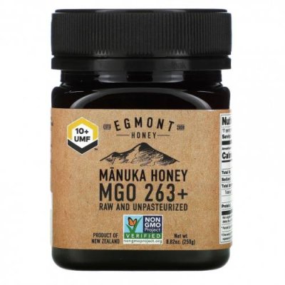 Egmont Honey, Манука Мед, сырой и непастеризованный, MGO 263+, 8,82 унции (250 г) / Мед манука | Аптека | V4.Ru: Маркетплейс