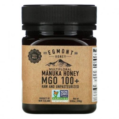 Egmont Honey, Разноцветный мед манука, необработанный и непастеризованный, MGO 100+, 250 г (8,82 унции) / Мед манука | Аптека | V4.Ru: Маркетплейс