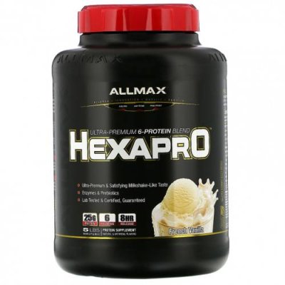 ALLMAX Nutrition, Hexapro, смесь из 6 протеинов ультрапремиального качества, французская ваниль, 2,27 кг (5 фунтов) / Протеиновые смеси | Аптека | V4.Ru: Маркетплейс