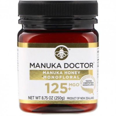 Manuka Doctor, монофлорный мед манука, MGO 125+, 250 г (8,75 унции) / Мед манука | Аптека | V4.Ru: Маркетплейс