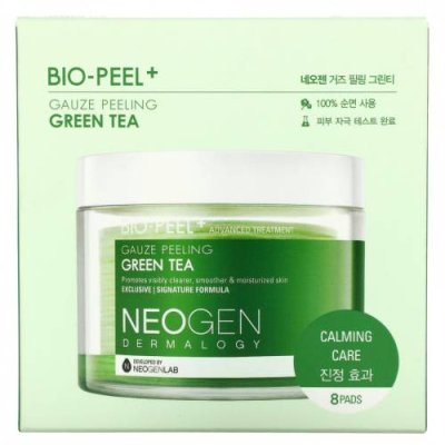 Neogen, Bio-Peel + зеленый чай с марлевым пилингом, 8 подушечек, по 9,5 мл (0,32 жидк. Унции) / Эксфолиаторы и скрабы | Аптека | V4.Ru: Маркетплейс