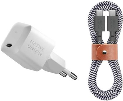 Сетевое зарядное устройство Native Union Fast GaN Charger, PD, 30 Вт, кабель 2xUSB-C, белый / Зарядные устройства | Электроника | V4.Ru: Маркетплейс