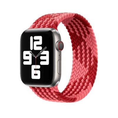 Ремешок WiWU Braided Solo Loop для Apple Watch 38/40mm L (155mm) нейлон (розовый/красный) Ремешки и браслеты для умных часов Apple / Электроника | V4.Market