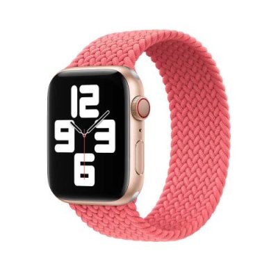 Ремешок WiWU Braided Solo Loop для Apple Watch 38/40mm M (144mm) нейлон (розовый) Ремешки и браслеты для умных часов Apple / Электроника | V4.Market