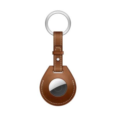 Брелок Wiwu Calfskin Key Ring для Apple AirTag кожаный (коричневый) Аксессуары для AirTag / Электроника | V4.Market