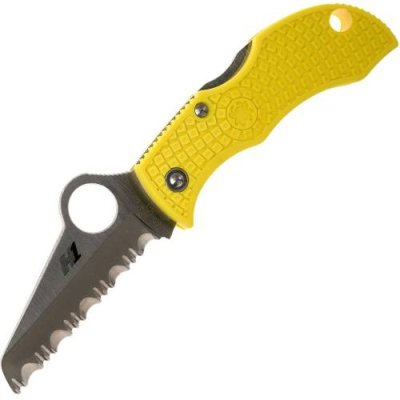 Складной нож-брелок Spyderco Manbug™ Salt Sheepfoot, сталь H1 Satin Serrated, рукоять термопластик FRN, жёлтый / Раскладные | Товары для дома | V4.Ru: Маркетплейс