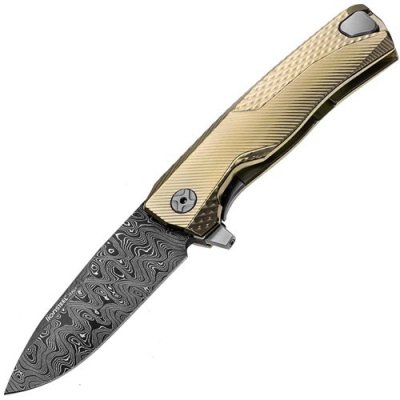 Нож складной LionSteel ROK DD GL Damascus Gold, дамасская сталь, рукоять титан, золотой цвет / Раскладные | Товары для дома | V4.Ru: Маркетплейс