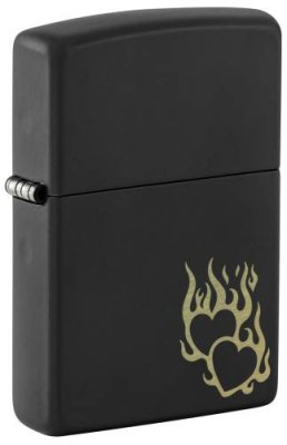 Зажигалка ZIPPO Fire Heart с покрытием Black Matte, латунь/сталь, черная, матовая / Новинки | Товары для дома | V4.Ru: Маркетплейс