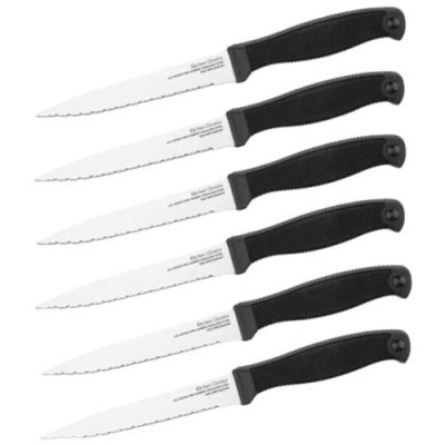 Набор из 6-ти ножей для стейка Cold Steel Six Steak Knife Set, сталь 1.4116, рукоять кратон, black / Наборы поварских ножей | Товары для дома | V4.Ru: Маркетплейс