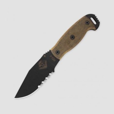 Нож с фиксированным клинком серрейторный Ontario "RD4 Black Micarta", сталь 5160, рукоять микарта / Ножи с фиксированным клинком | Товары для дома | V4.Ru: Маркетплейс