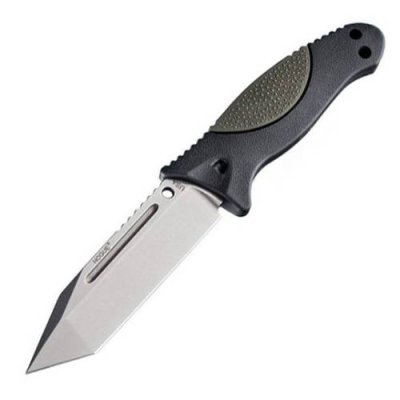 Нож с фиксированным клинком Hogue EX-F02 Stone-Tumbled Tanto, сталь A2 Tool Steel, рукоять термопластик GRN, чёрно-зеленый / Танто | Товары для дома | V4.Ru: Маркетплейс