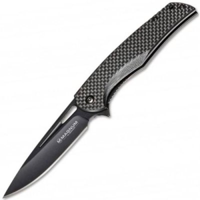 Нож складной Magnum Black Carbon - Boker 01RY703, сталь 440A EDP Plain, рукоять карбон, чёрный / Ножи Magnum | Товары для дома | V4.Ru: Маркетплейс