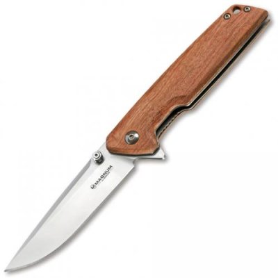 Складной нож Magnum Straight Brother Wood - Boker 01MB723, сталь 440A Satin, рукоять дерево, коричневый / Ножи Magnum | Товары для дома | V4.Ru: Маркетплейс