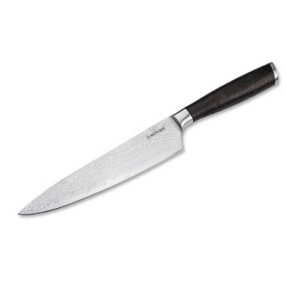 Поварской кухонный шеф нож Boker Meisterklinge, сталь дамаск, рукоять дуб / Поварские ножи | Товары для дома | V4.Ru: Маркетплейс