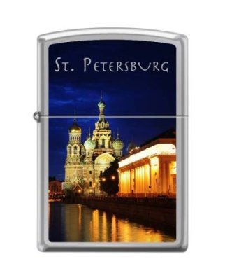 Зажигалка ZIPPO Храм Спаса-на-Крови, латунь/сталь с покрытием High Polish Chrome, 36x12x56 мм / Подарочные зажигалки | Товары для дома | V4.Ru: Маркетплейс