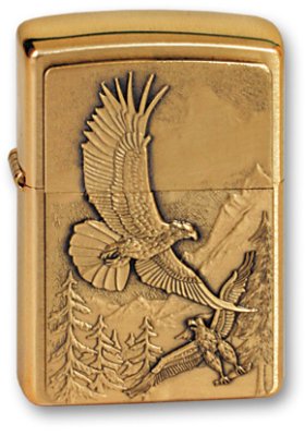 Зажигалка ZIPPO Eagles, латунь с покрытием Brushed Brass, золотистый, матовая, 36х12x56 мм / Подарочные зажигалки | Товары для дома | V4.Ru: Маркетплейс