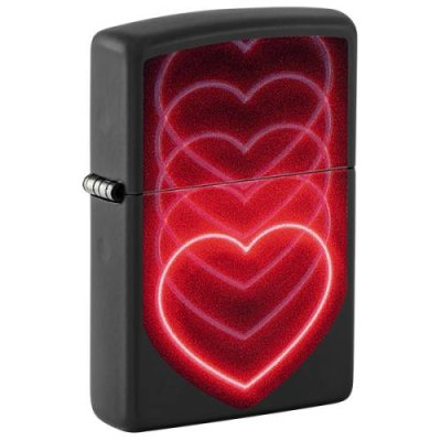 Зажигалка ZIPPO Hearts Design с покрытием Black Light, латунь/сталь, черная, матовая / Зажигалки с рисунками и принтами | Товары для дома | V4.Ru: Маркетплейс