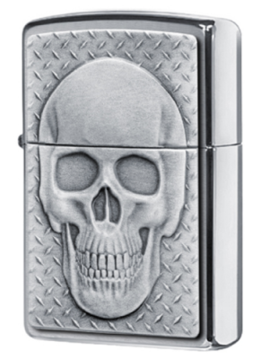 Зажигалка ZIPPO Skull Design с покрытием Brushed Chrome, латунь/сталь, серебристая / Зажигалки с рисунками и принтами | Товары для дома | V4.Ru: Маркетплейс