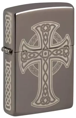 Зажигалка ZIPPO Celtic Cross Design с покрытием Black Ice®, латунь/сталь, черная / Зажигалки с рисунками и принтами | Товары для дома | V4.Ru: Маркетплейс