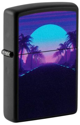 Зажигалка ZIPPO Sunset Black с покрытием Black Light, латунь/сталь, чёрная, матовая / Зажигалки с рисунками и принтами | Товары для дома | V4.Ru: Маркетплейс