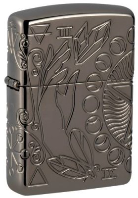 Зажигалка ZIPPO Armor® Wicca Design с покрытием Black Ice®, черная / Серебряные зажигалки | Товары для дома | V4.Ru: Маркетплейс