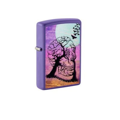 Зажигалка ZIPPO Skull Tree с покрытием Purple Matte, латунь/сталь, черная / Зажигалки с рисунками и принтами | Товары для дома | V4.Ru: Маркетплейс