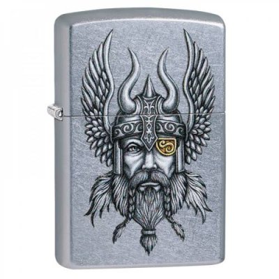 Зажигалка ZIPPO Viking Warrior с покрытием Street Chrome™, латунь/сталь, серебристая, 36x12x56 мм / Подарочные зажигалки | Товары для дома | V4.Ru: Маркетплейс