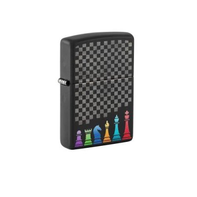 Зажигалка ZIPPO Chess Pieces с покрытием Black Matte, латунь/сталь, черная / Зажигалки с рисунками и принтами | Товары для дома | V4.Ru: Маркетплейс