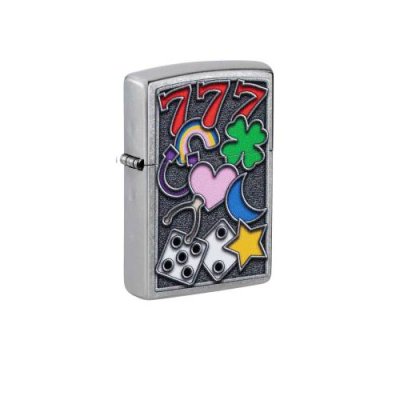 Зажигалка ZIPPO All Luck с покрытием Street Chrome, латунь/сталь, серебристая / Зажигалки с рисунками и принтами | Товары для дома | V4.Ru: Маркетплейс