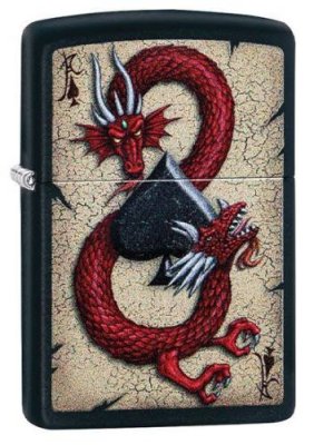 Зажигалка ZIPPO Dragon Ace с покрытием Black Matte, латунь/сталь, чёрная, матовая, 36x12x56 мм / Подарочные зажигалки | Товары для дома | V4.Ru: Маркетплейс